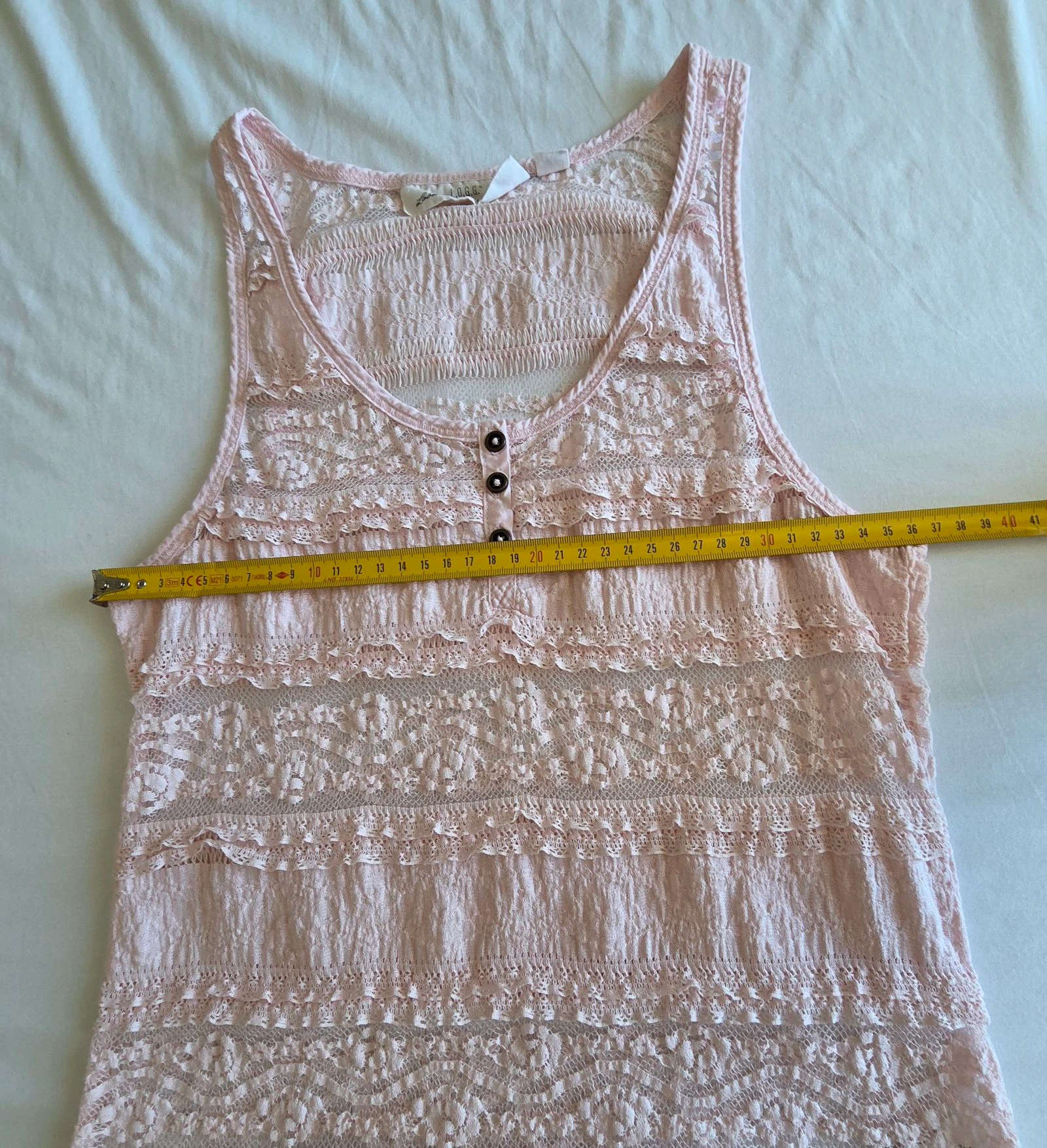 Débardeur rosa pálido H&M S 36 top de encaje con botones – photo 10